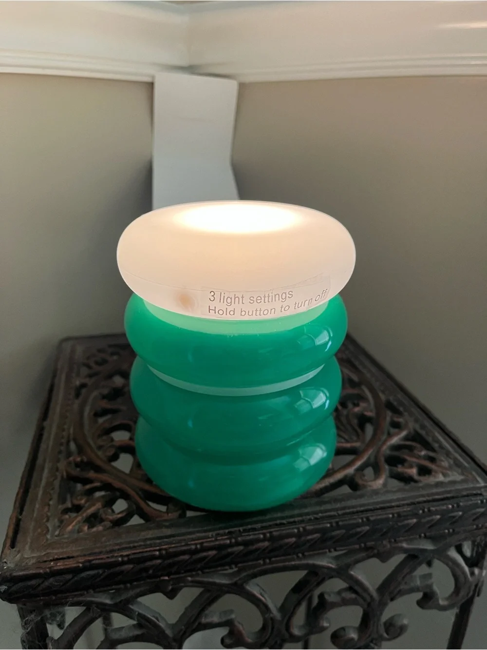 GREEN Room Essentials LED Jewelry Storage Lamp 3 Settings - Rechargeable NWT